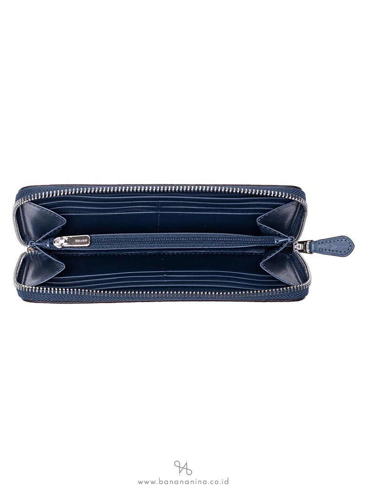 COACH 73510 Signature Ani Zip Wallet Khaki Multi