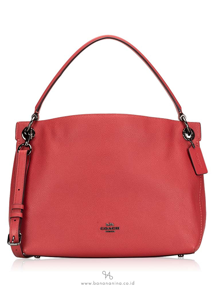 COACH 24947 Clarkson Leather Hobo Washed Red