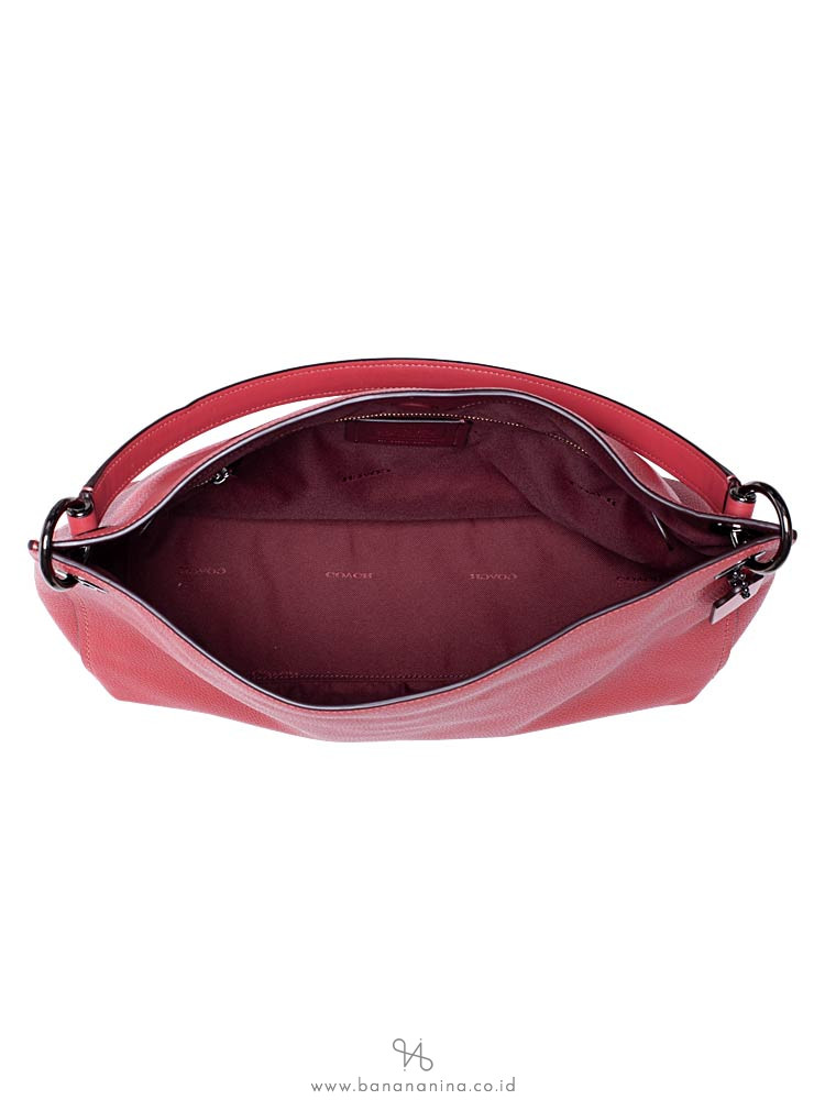 COACH 24947 Clarkson Leather Hobo Washed Red