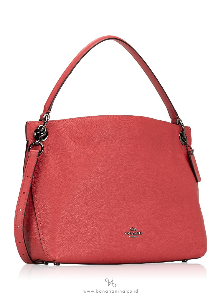 COACH 24947 Clarkson Leather Hobo Washed Red