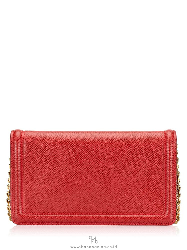 SALVATORE FERRAGAMO Vara Wallet On Chain Rosso Red