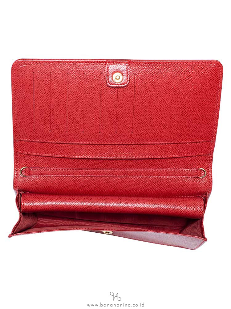 SALVATORE FERRAGAMO Vara Wallet On Chain Rosso Red