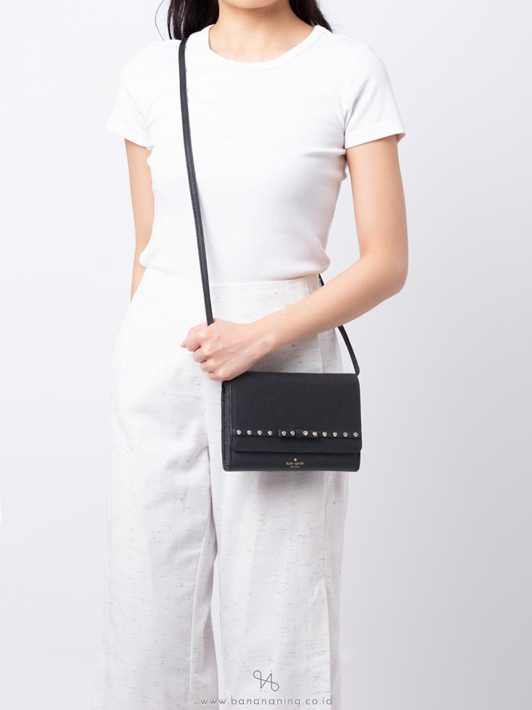 KATE SPADE Laurel Way Jeweled Summer Crossbody Black