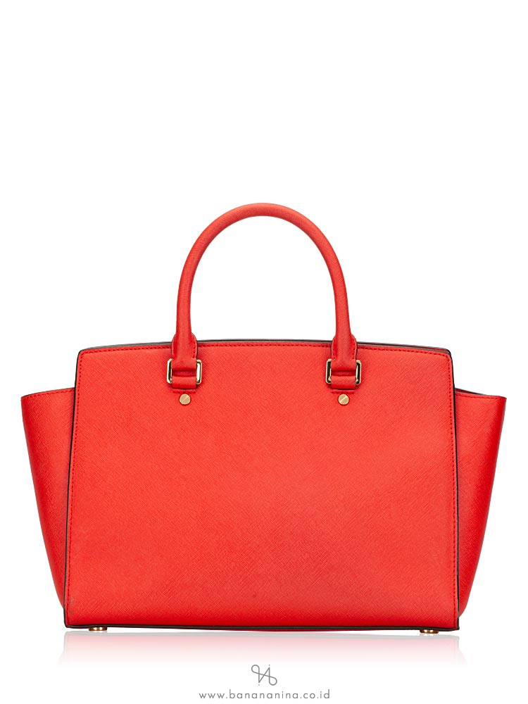 MICHAEL KORS Selma Large Saffiano Satchel Mandarin