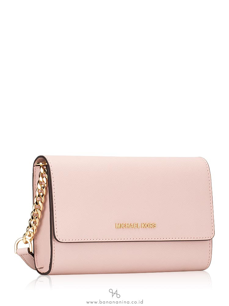 MICHAEL KORS Jet Set Travel 3 In 1 Wristlet Clutch Crossbody Blossom