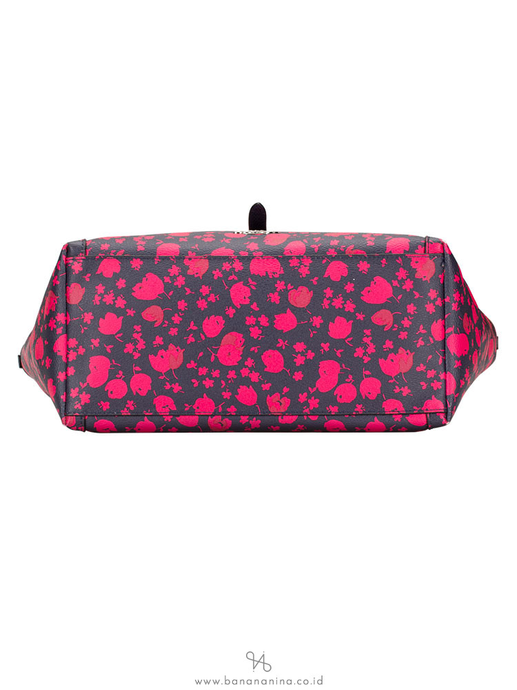 COACH 57283 Prairie Calico Floral City Tote Midnight Pink Ruby