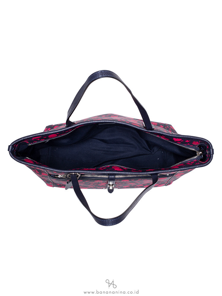 COACH 57283 Prairie Calico Floral City Tote Midnight Pink Ruby
