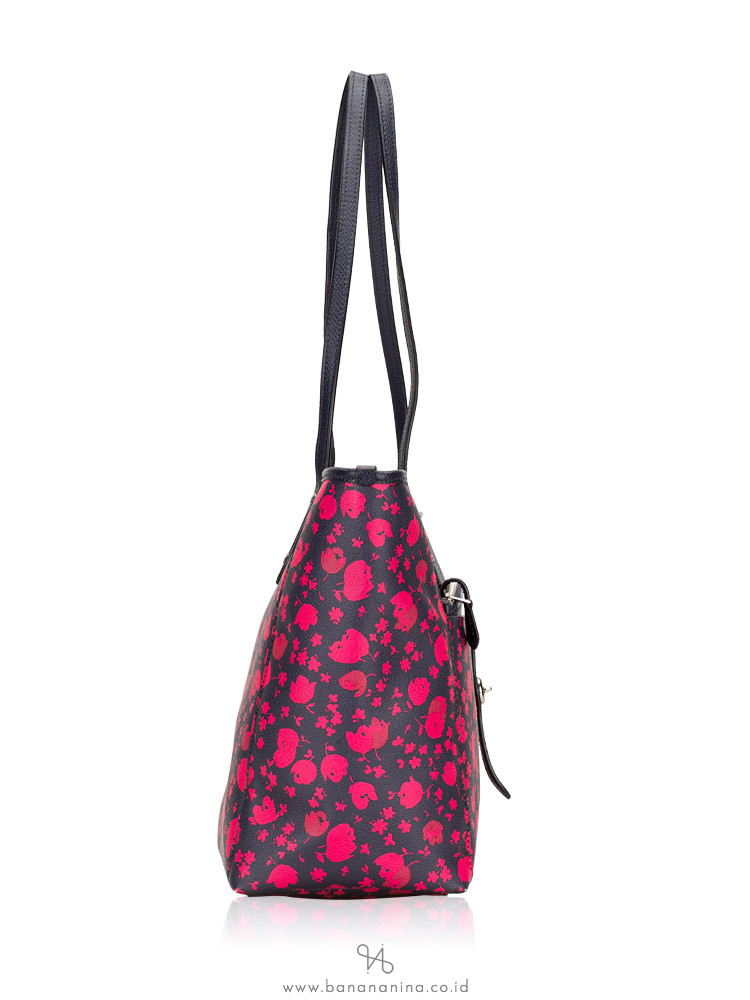 COACH 57283 Prairie Calico Floral City Tote Midnight Pink Ruby