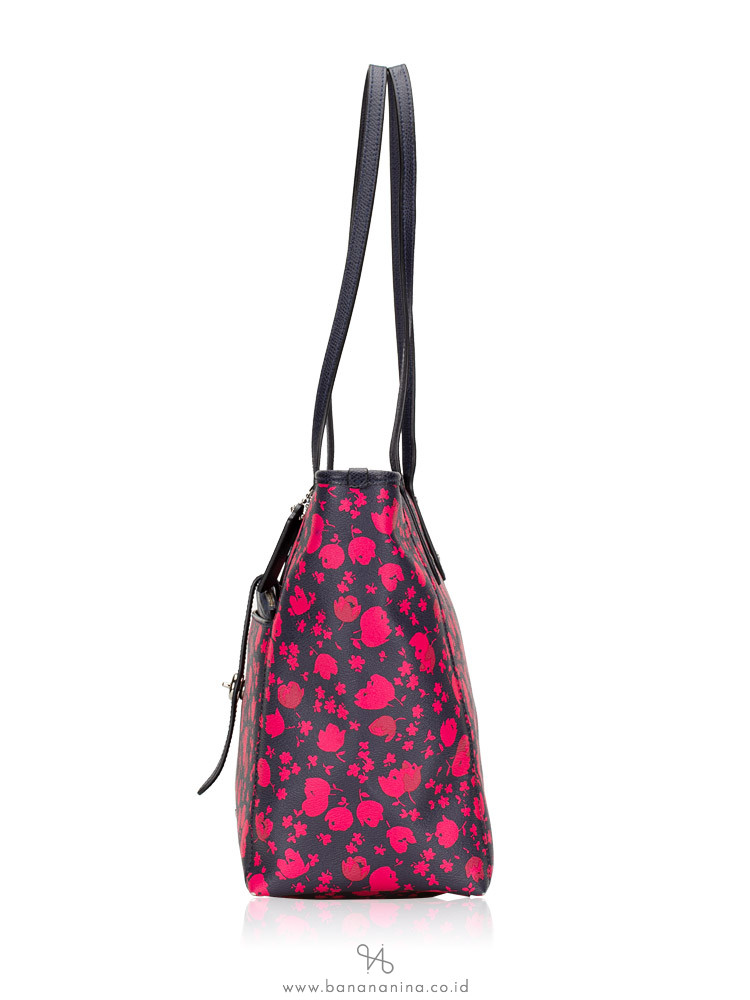 COACH 57283 Prairie Calico Floral City Tote Midnight Pink Ruby