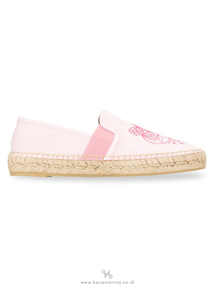 KENZO Tiger Canvas Elastic Espadrille Rose Clair Sz 39
