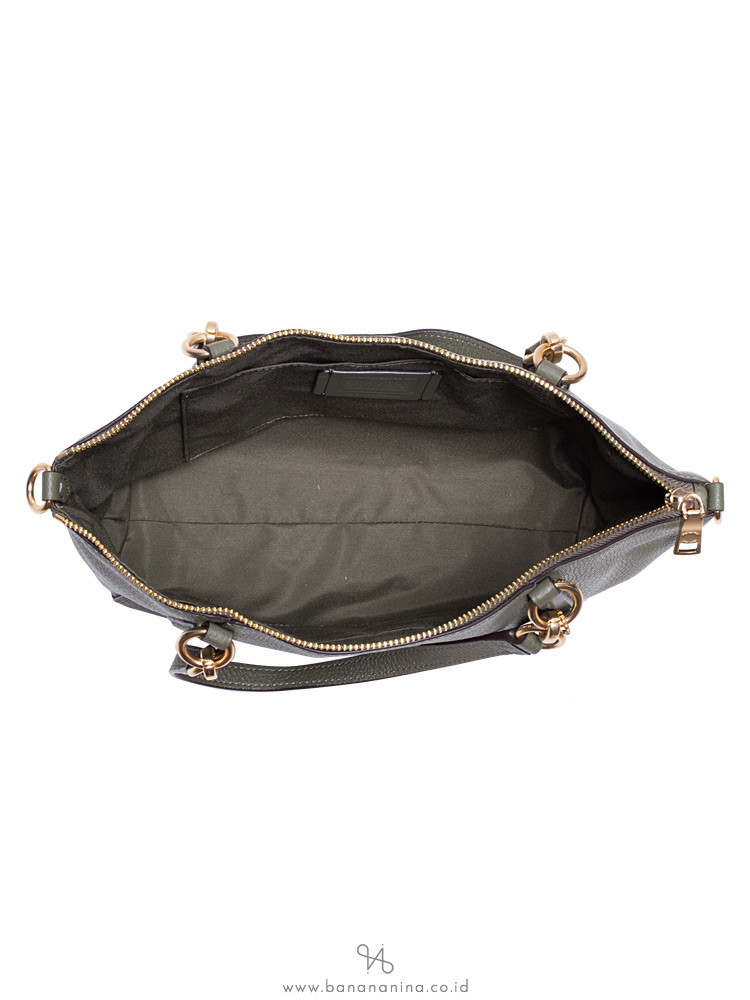 COACH 28993 Pebbled Leather Small Kelsey Military Green