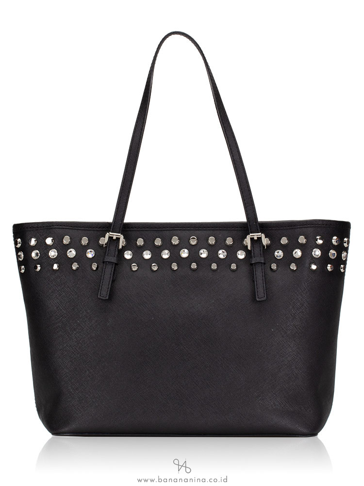 MICHAEL KORS Jet Set Travel Jewel Small Tote Black