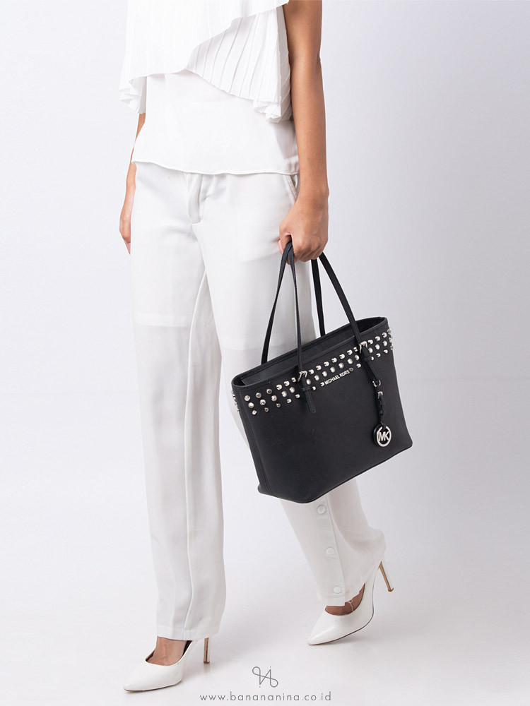 MICHAEL KORS Jet Set Travel Jewel Small Tote Black