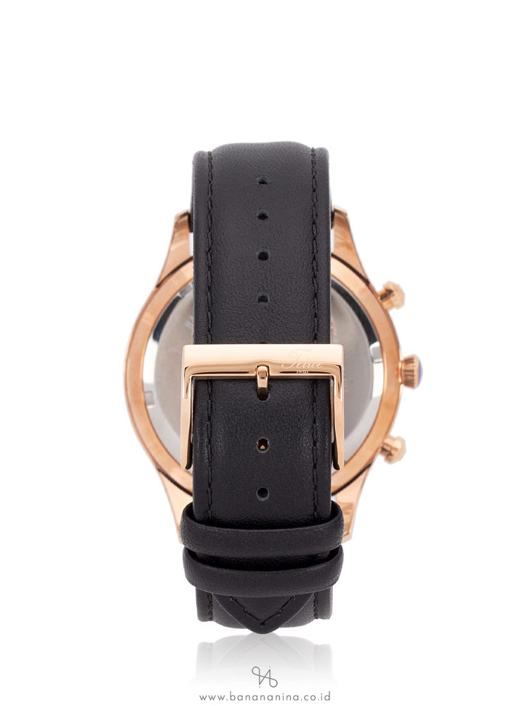 TEIWE Men TW99239G-B03 Leather Strap Black Gold