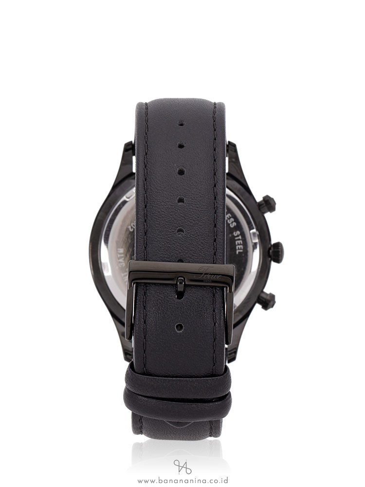 TEIWE Men TW99239G-B02 Chronograph Leather Strap Black