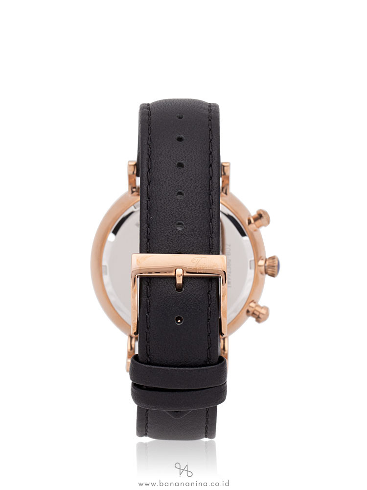 TEIWE Men TW99238G-B02 Gent Chronograph Leather Strap Black