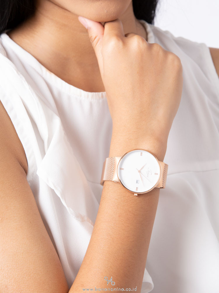TEIWE 99100G-B04 Lmour Stainless Mesh Strap Rosegold