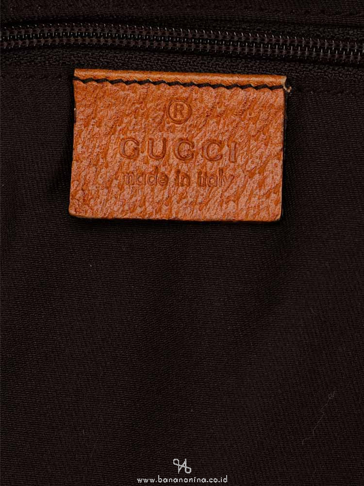 GUCCI Canvas Abbey Pocket Tote Bag Orange
