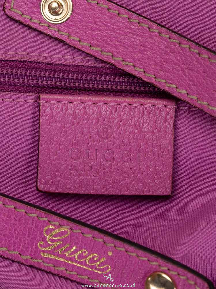 GUCCI Canvas Abbey Tote Bag Beige Pink