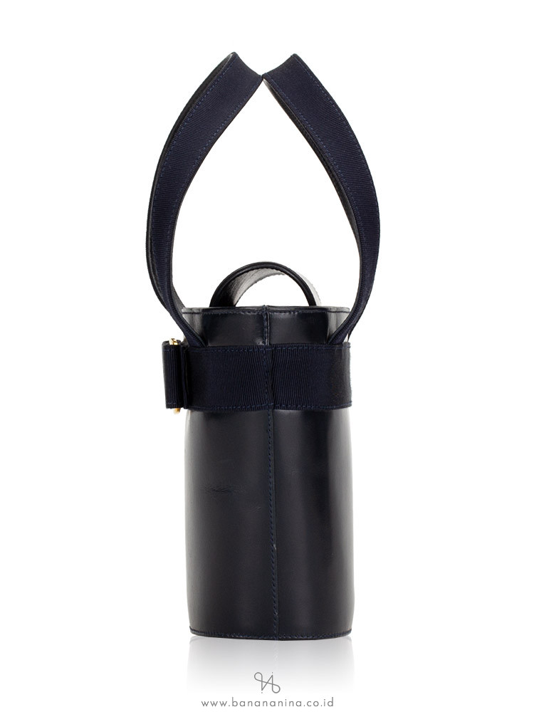 SALVATORE FERRAGAMO Vara Mini Bucket Bag Dark Navy