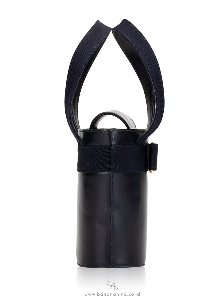 SALVATORE FERRAGAMO Vara Mini Bucket Bag Dark Navy