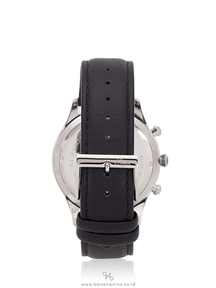 TEIWE Men TW99239G-B01 Gent Chronograph Leather Strap Black