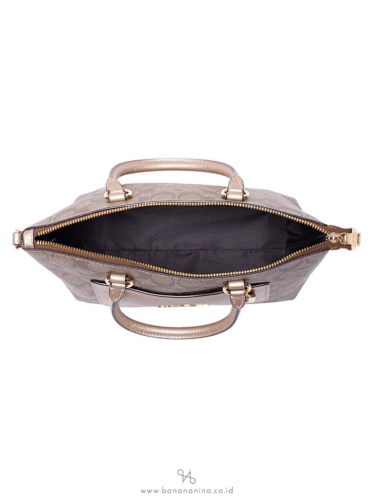 COACH 73286 Signature Metallic Mini Emma Khaki Platinum