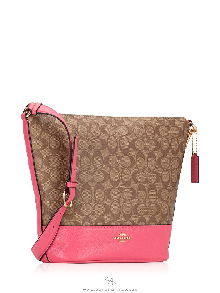 COACH 72852 Signature Paxton Duffle Khaki Pink Ruby