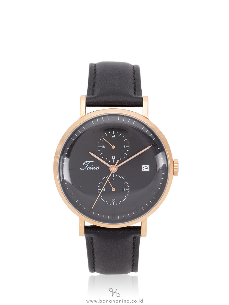 TEIWE Men TWC-19011 Leather Strap Black