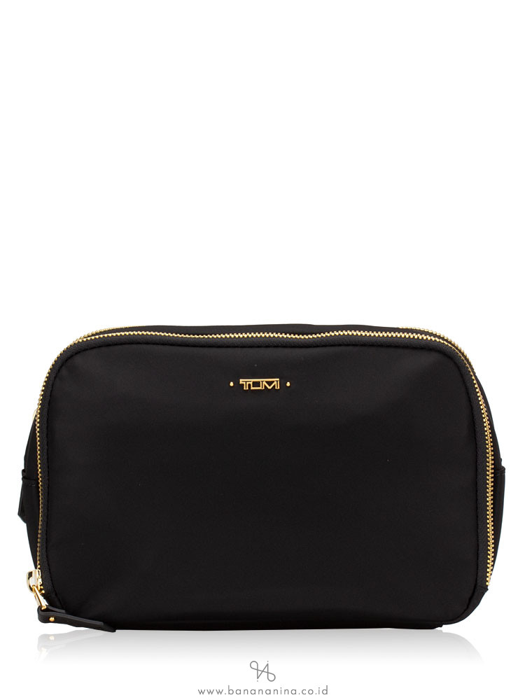 TUMI Lesley Nylon Double Zip Cosmetic Case Black
