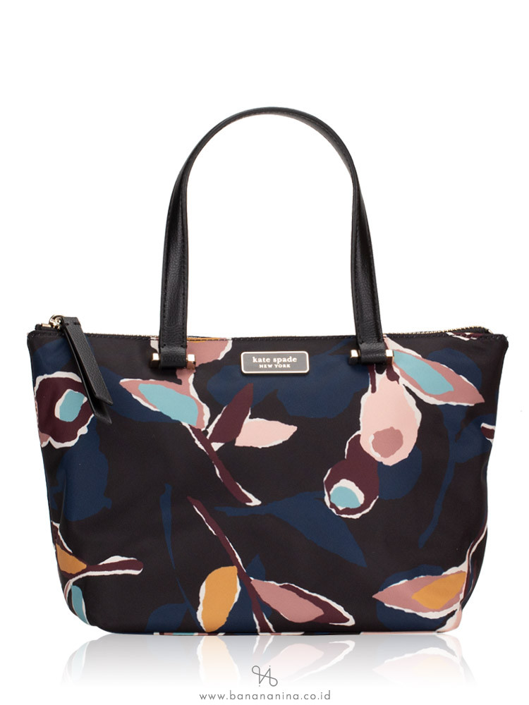 KATE SPADE Dawn Paper Rose Insulated Tote Black Multi