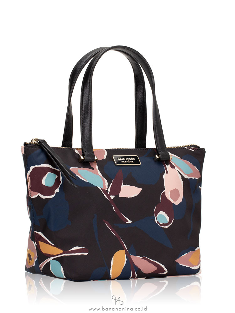 KATE SPADE Dawn Paper Rose Insulated Tote Black Multi