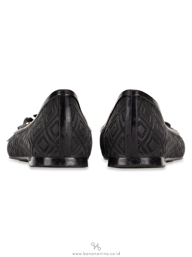 TORY BURCH Blossom Jelly Flats Black Sz 8