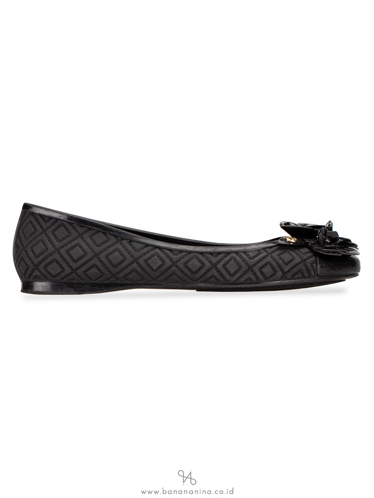 TORY BURCH Blossom Jelly Flats Black Sz 8