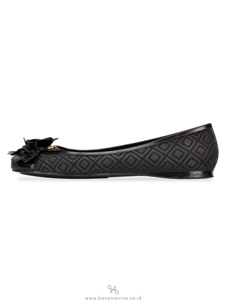 TORY BURCH Blossom Jelly Flats Black Sz 8