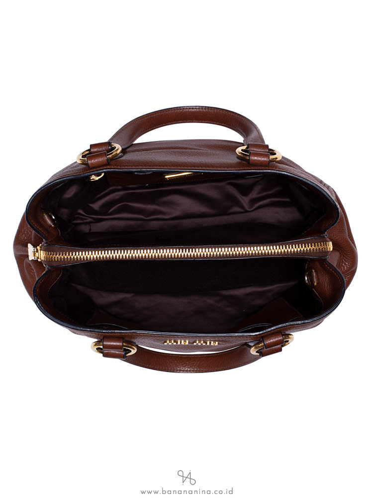 MIU MIU RR1945 Vitello Daino Tote Bruciato