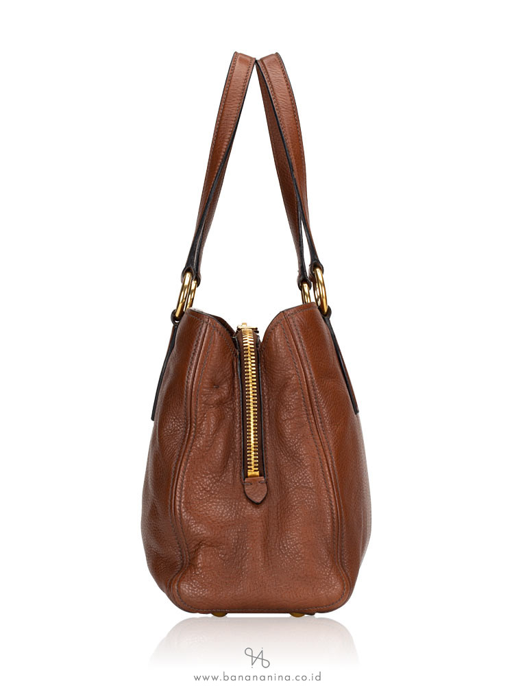 MIU MIU RR1945 Vitello Daino Tote Bruciato