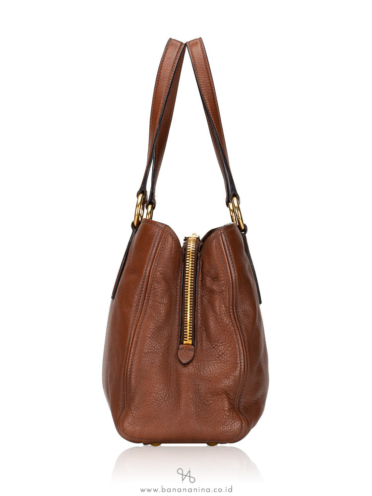 MIU MIU RR1945 Vitello Daino Tote Bruciato