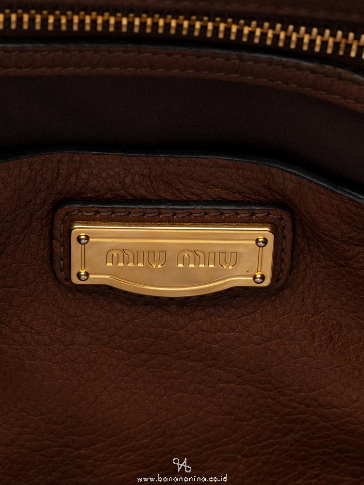 MIU MIU RR1945 Vitello Daino Tote Bruciato