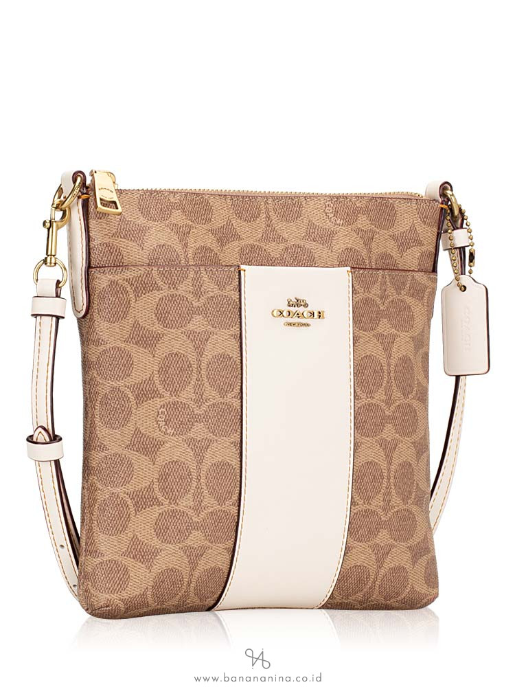 COACH 41321 Signature Kitt Crossbody Tan Chalk Brass