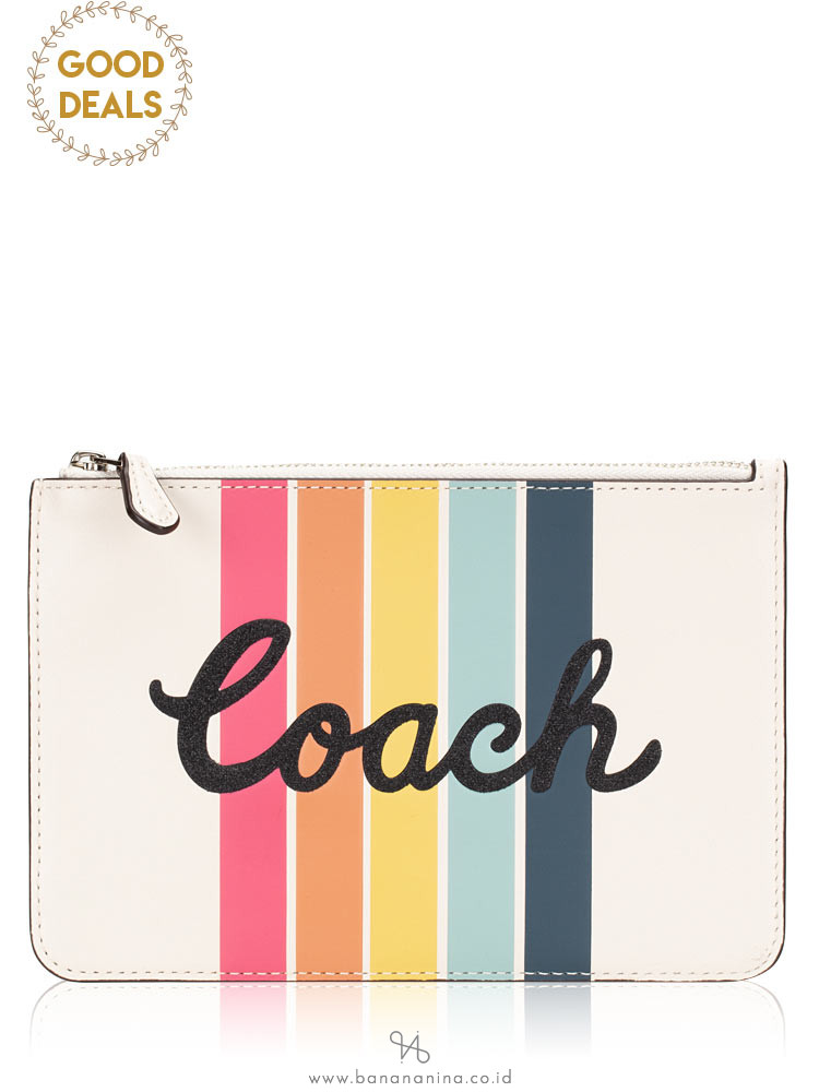 COACH 68622 Rainbow Leather Pouch Chalk