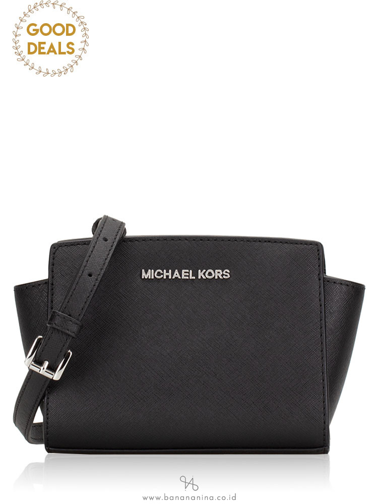 MICHAEL KORS Selma Mini Crossbody Black Silver