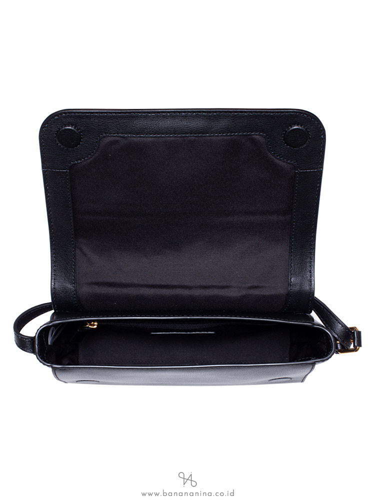 MARC JACOBS Commuter Medium Leather Flap Crossbody Black