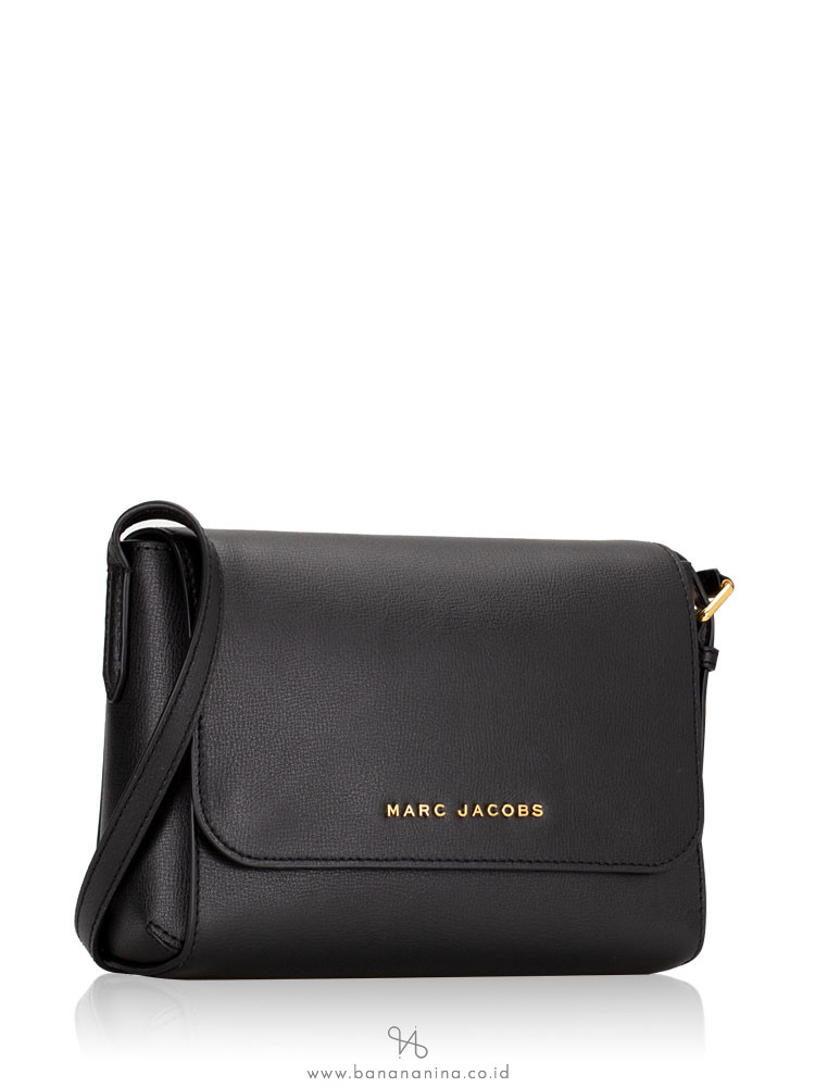MARC JACOBS Commuter Medium Leather Flap Crossbody Black