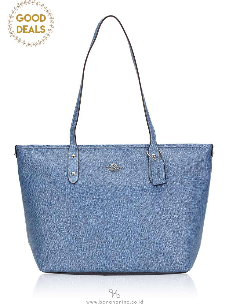 COACH 54670 Crossgrain City Zip Tote Denim