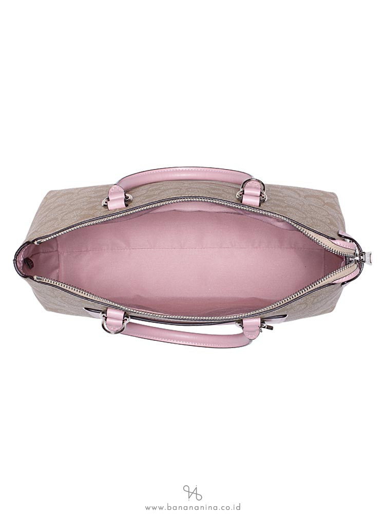 COACH 31468 Signature Emma Satchel Light Khaki Carnation