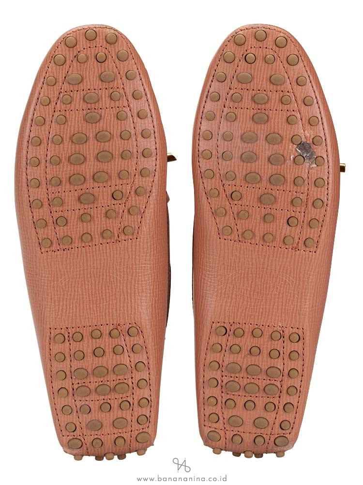 TOD'S Gommino Leather Driver Pink Sz 37.5