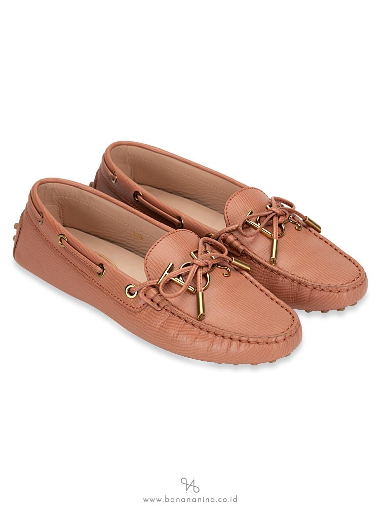 TOD'S Gommino Leather Driver Pink Sz 37.5