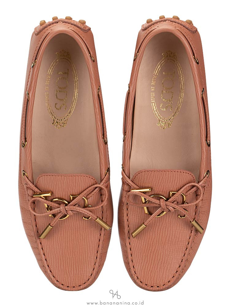 TOD'S Gommino Leather Driver Pink Sz 37.5