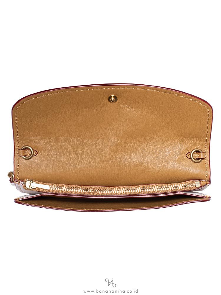 COACH 23536 Tea Rose Applique Clutch Chalk